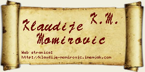 Klaudije Momirović vizit kartica